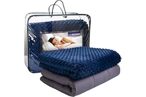 VAN BEEKEN Gewichtsdecke, Einschlafhilfe/Durchschlafhilfe für Erwachsene & Kinder - Blau - 150 x 200 cm - 6.8 kg