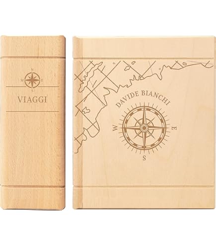 Salvadanaio In Legno A Forma Di Libro SPRUCHREIF Con Incisione | Cassaforte Regalo Per Viaggi, Vacanze, Luna Di Miele | Con Lucchetto E Chiave, Idea Regalo Denaro - 4