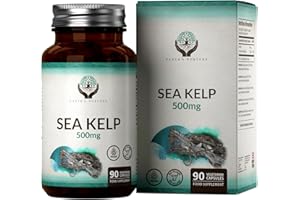EARTH'S NURTURE EN Sea Kelp Iodine Supplement | 90 Sea Kelp Supplements - 500mg Kelp per Serving | High Strength Sea Kelp Tablets | Sea Kelp Iodine | Non-GMO & Gluten Free | Made in The UK