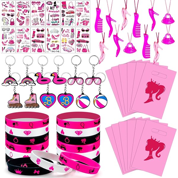 Set Accessori Festa Rosa - 12 Occhiali, 12 Cappellini E 48 Tatuaggi Temporanei, Per Compleanni E Halloween - Foto 8