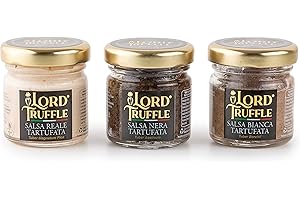 Lord Truffle | Trio de sauces à la truffe, 3 paquets de 30 g, 1 sauce à la truffe blanche 30 g, 1 sauce à la truffe noire fraîche 30 g et 1 sauce à la truffe Bianchetto 30 g, qualité 100% italienne