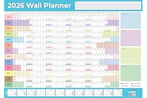 PAPA PRINTS 2026 Wall planner A1 year planner 2026 wall calendar uk (Jan 2026 to Jan 2027) Month by Month Style UK Holidays
