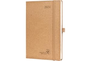 POPRUN Agenda 2024 semainier 22 x 16,5 cm (janv.2024-déc.2024) - avec papier 80 GSM - Fabriqué de matériaux 100% renouvelables et respectueux de l'environnement - Désert