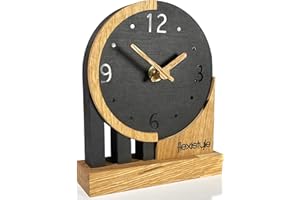 FLEXISTYLE Nowoczesny zegar stojący mały z drewna dębowego do salonu łazienki (styl 3)