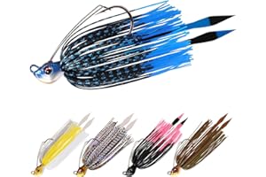 TRUSCEND Fishing Jigs with Ultra Smooth Teflon Hook, Tour Grade Titanium Weed Guard Swim Jigs, Valuable Weedless Skirted Jig, Well-Made Fish Lures for Crappie Bass Trout, Freshwater Fishing Gear