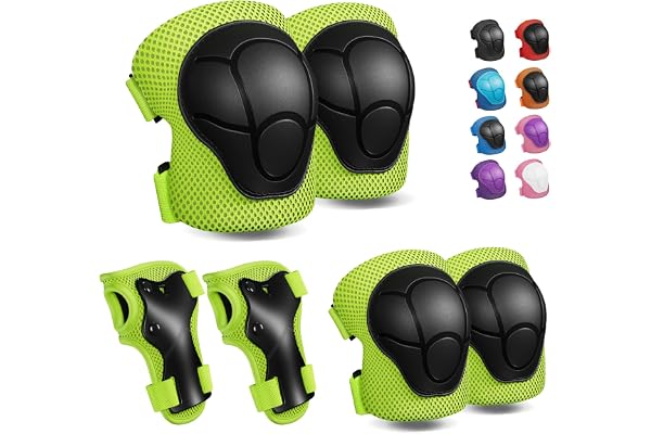 CKE Genouillères pour Enfants Genouillères et coudières Ensemble d'équipement de Protection pour genouillères pour Enfants Filles Garçons avec protège-Poignets 3 en 1 pour Le Patinage Cyclisme
