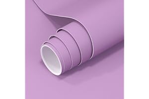 VOLEAAR Pink Purple Contact Paper 40 x 500CM Inches Pure Purple Peel and Stick Wallpaper Vinyl Adhesive Waterproof Solid Color Wall Paper for Cabinet Shelf Liner Room Walls Covering Decorative