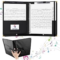 Classeur Partitions A4 En Cuir PU - Avec 3 Anneaux, Poches Intérieures Et Dragonne - Pour Musiciens, Chorales, Pianistes - 2