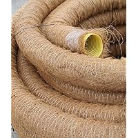 Doubleyou Geovlies & Baustoffe Drainagerohr DN 80 gelocht mit Kokosfilter, Kokos ummantelt, Drainage (10m)