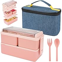 Box Pranzo Bento 1400 Ml Con 3 Scomparti - Borsa Isolata E Posate | Per Adulti E Bambini | Microonde E Lavastoviglie - Foto 11