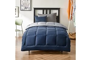 BEDSURE Kołdra 135 x 200 cm, całoroczna, dwustronna, pikowana, certyfikat Öko-Test, 300 g/m², kołdra 135 x 200 cm, niebieska, na 4 pory roku, miękka, ciepła kołdra do spania dla alergików