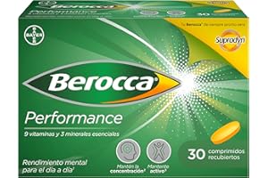 Berocca Performance Complejo de Vitaminas y Minerales Sin Cafeína, Contribuye al Rendimiento Mental y Físico, 30 Comprimidos