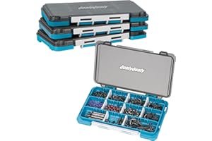 QualyQualy Fishing Angelkoffer Gerätekoffer Angelkasten mit Trennwände, Angel-Kiste Leer für Angelzubehör - Angelbox 17x10.6x1.8CM (BLAU -4 Stück)