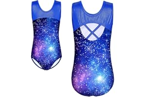 HUAANIUE Ragazza Ginnastica Leotard 3-12A Senza maniche Balletto Leotard Blu Ragazze Abbigliamento sportivo Ballando Viola Palestra Abito Leotards atletici Balletto Bambini Costume