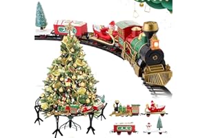 YeahBoom Tren Juguete para Niños,Juego de Tren eléctrico para Colgar en el árbol de Navidad,Tren eléctrico Infantil con Sonidos,Conjunto Navideño de Vías,Tren de Navidad Eléctrico (36P)