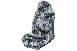 ‎WALSER Walser Premium Lammfell Sitzauflage Marla, 100% Lammfell Autositz Sitzauflage mit 5cm Wollhöhe, Anthrazit