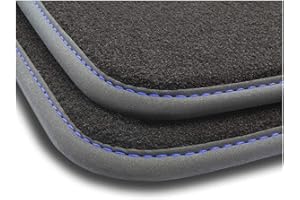 M MOTOS MOTOS alfombrillas coche de velours premium adecuado para BMW Serie 5 E60 2003-2010 - Premium, Matt, Azul - Experimenta un nuevo confort de conducción con un juego de alfombra de coche de terciopelo p