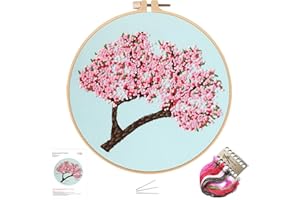 NASHRIO Kit Punto Croce Prestampato per Adulti, Kit Completo da Ricamo per Principianti e Hobbisti, Set Ricamo Contiene Tessuto per Ricamo, Telaio Ricamo, Fili da Ricamo, Aghi da Ricamo Istruzioni.