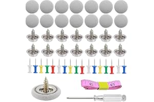 KEKECHAORAN 65 szt. Przyciski do naprawy dachu samochodu, nity samochodowe, 65 kołków 1 śrubokręt 1 taśma miernicza przyciski, dach samochodowy do wszystkich stałych dachów samochodowych (szary)