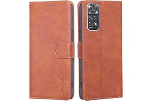 XINYEXIN Funda para Xiaomi Redmi Note 11 / Redmi Note 11S, Funda Piel Billetera [Bloqueo RFID][Ranuras para Tarjetas][Soporte Plegable], Funda de Cuero con Cáscara TPU, Folio Funda Libro - Marrón