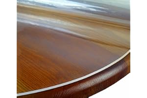 ‎DECOHOMETEXTIL Transparente Folie 2mm abgeschrägte V Kante, glasklar und Hochglanz Schutzfolie Tischschutz Tischdecke Größe wählbar Rund 120 cm Schutztischdecke Made in Germany
