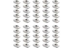 Kamtop Écrou Marteau M6 50pcs T-Slot Écrou En Acier Galvanisé Marteau Écrou Fente Type B T-Slot Écrou M6 50pcs T-Slot Noyau Écrou 3.0 mm pour Profil En Aluminium