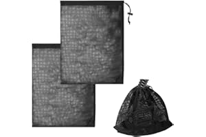 LICQIC Pumpennetzbeutel, Teichpumpe Filterbeutel Aquarium, Filtertasche mit Kordelzug, Pumpen-Barriere Tasche für Wasserteichfilter im Freien