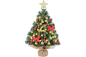 ‎N&T NIETING N&T NIETING Mini Weihnachtsbaum mit Beleuchtung LED, 61CM Künstlicher Weihnachtsbaum, Tisch Weihnachtsbaum klein für Home Party Büro Tischdeko Weihnachts Deko