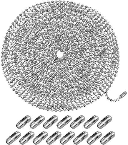 Kunststof rolgordijn en vouwgordijn kralen ketting koord, blinde ketting connector, 4,5 mm rolgordijnketting kralen trekketting verlenging met 4 stuks paringsconnector, voor gordijnrol reparatie-fitting,5M