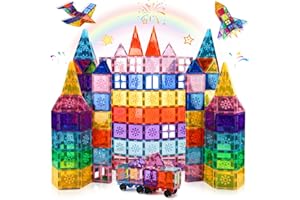 Xekel 100PCS Magnetic Tiles, Magnetic Building Blocks STEM 3D Educational Construction Preschool Learning Toys for Kids Ages 3 4 5 6 7 8 for Boys & Girls