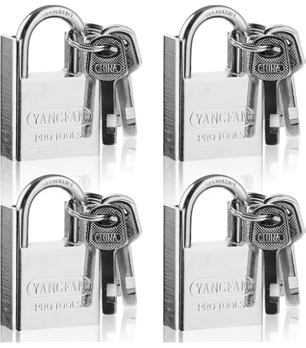 Lot De 4 Cadenas Acier Antirouille Anti-Effraction Avec 3 Clés - Sécurité Portails Et Portes