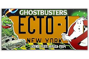 Doctor Collector- Ghostbusters Ecto-1-Replica Targa, Colore Mehrfarbig, 12 x 6 inch, 8437017951247