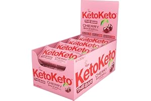 Keto Keto Bars 12 x 50g Keto Snacks For Weight Loss | Keto Diet, Sugar Free Snack, Meal Replacement Bar | Healthy Snacks, Keto Food, Low Carb | Low Calorie, Vegan Food, Breakfast Bar (Cherry Bakewell)