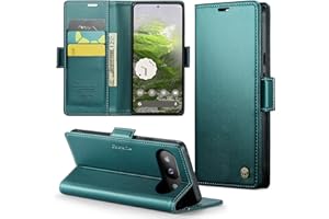 Rerzoiro Coque pour Google Pixel 9A, Étui Housse en RFID Protection Premium PU Cuir Portefeuille Rabat Case Magnétique Stand Antichoc, Étui Case pour Google Pixel 9A, Bleu Vert