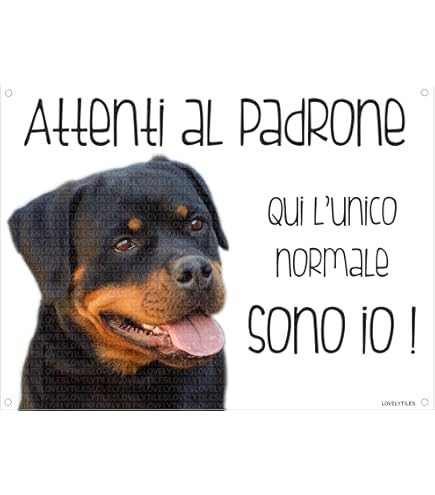 Targa Metallo Lovelytiles - ATTENTI Al Cane Rottweiler Con Scritta 'Esiste La Vita Dopo La Morte?' - Foto 13