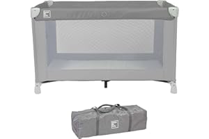 BAMBISOL Lit Parapluie Bébé 0-3 Ans | Lit Voyage léger | 120 x 60cm, Matelas et Sac de Transport Inclus | Gris