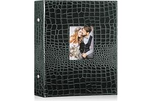 Ywlake Fotoalbum 10x15 400, Krokodilleder Einstecken Einsteckalbum für Hochformat Fotos Bilder Grün