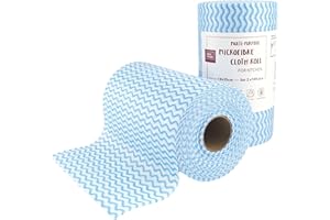 IDEA HOME Paños de Limpieza 2 Rollos de 200 Unidades - Toallitas en Rollo con 100 Toallitas Cada uno - Rollo de Trapo de Limpieza 18x35cm, Azul