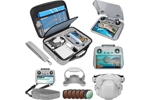 FPVtosky Paquete de accesorios Mini 4 Pro - Kit 7 en 1, funda de transporte, juego de filtros ND, parasol RC2, cordón, tapa de lente, protector de pantalla, soporte de hélice para DJI Mini 4