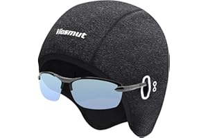 Viosmut Czapka rowerowa, czapka pod kask dla mężczyzn i kobiet, polarowa, ciepła, wiatroszczelna, czapka zimowa, czapka sportowa, ocieplacz na głowę, do jazdy na rowerze, biegania, jazdy na nartach, snowboardzie, motocyklu (szara)