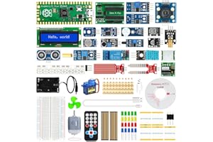 STUUC Raspberry Pi Pico Starter Kit con 46 set di accessori 212 pezzi Supporta Ubuntu+MicroPython, C, C ++, Python, Java ideale per principianti Raspberry Pi, sviluppatori di software