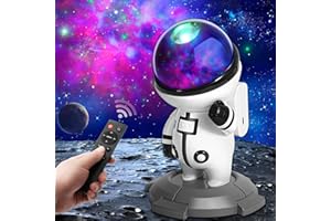 ROOKAIR Projecteur Ciel Etoile Rechargeable, 15 Galaxies et Minuterie, Double Contrôle Veilleuse Astronaute, Enfant Adulte Decoration Chambre Plafond Rotation Led Lampe Projecteur, Cadeaux Noel Anniversaire