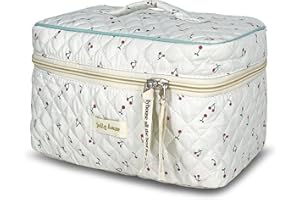 TOPALL Trousse de Toilette Femme Voyage,Trousse Maquillage,Matelassée Trousse Toilette XL,Pochette Maquillage Grande Capacité Voyage Motif Floral pour Femme Fille