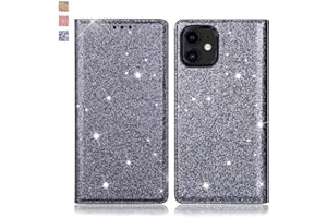 OKZone Case for iPhone 11 Case, Bling Sparkly PU Leather Flip Wallet [Stand Function] [Magnetic Closure] [Inner Soft TPU] Folio Case For iPhone 11 (6.1 Inches) (Silver Gray)
