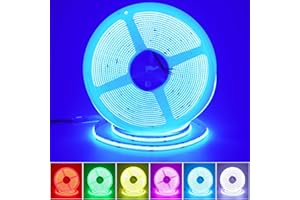 JOYLIT 10M RGB COB Striscia LED 24V 840LEDs/M Alta Densità Senza Punti 14W/M Super Luminosa IP20 Interno Flessibile Multicolore Nastri Luce per Commercio, Casa, Feste (Solo Strip LED)