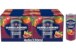 San Pellegrino Italian Sparkling Drinks Pomegranate & Orange 4x6x330ml