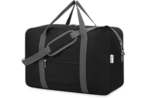NARWEY Large Cabin Bag 56x45x25, Weekend Overnight Bag for Women, Holdall Hospital Bag for Women, Travel Duffel Bag Carry on Luggage for Men 40L (Black)