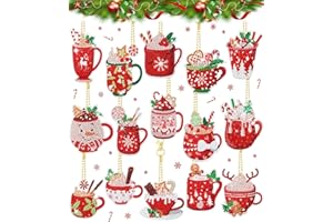 Alluring Llaveros de Pintura Diamantes Navidad, 15 Piezas Kit Completo de Pinturas de Diamantes Colgante 5D DIY Kits de Punto de Cruz de Pintura Diamante Llavero de Mosaico