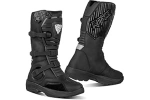RAXID Long Adventure Motorcycle Boots for mens with buckels Waterproof Full Length On Road & Off Road motorbike shoes Geniune Leather