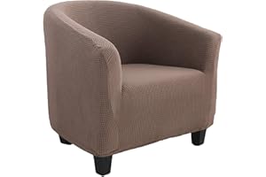NIBESSER Copripoltrona Chesterfield Elasticizzato Universale Rimovibile e Lavabile Jacquard Antiscivolo 1-Pezzo Fodere Coprisedia Tub Chair Copridivano per Tullsta Bancone Soggiorno (B- Cammello)